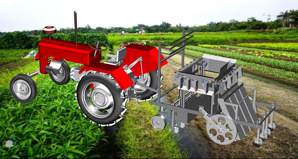 一种四行蔬菜移栽机