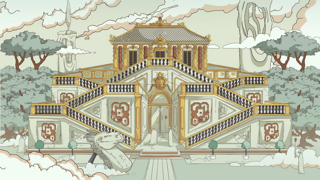 《圆明园西洋楼建筑插画-小马还乡》