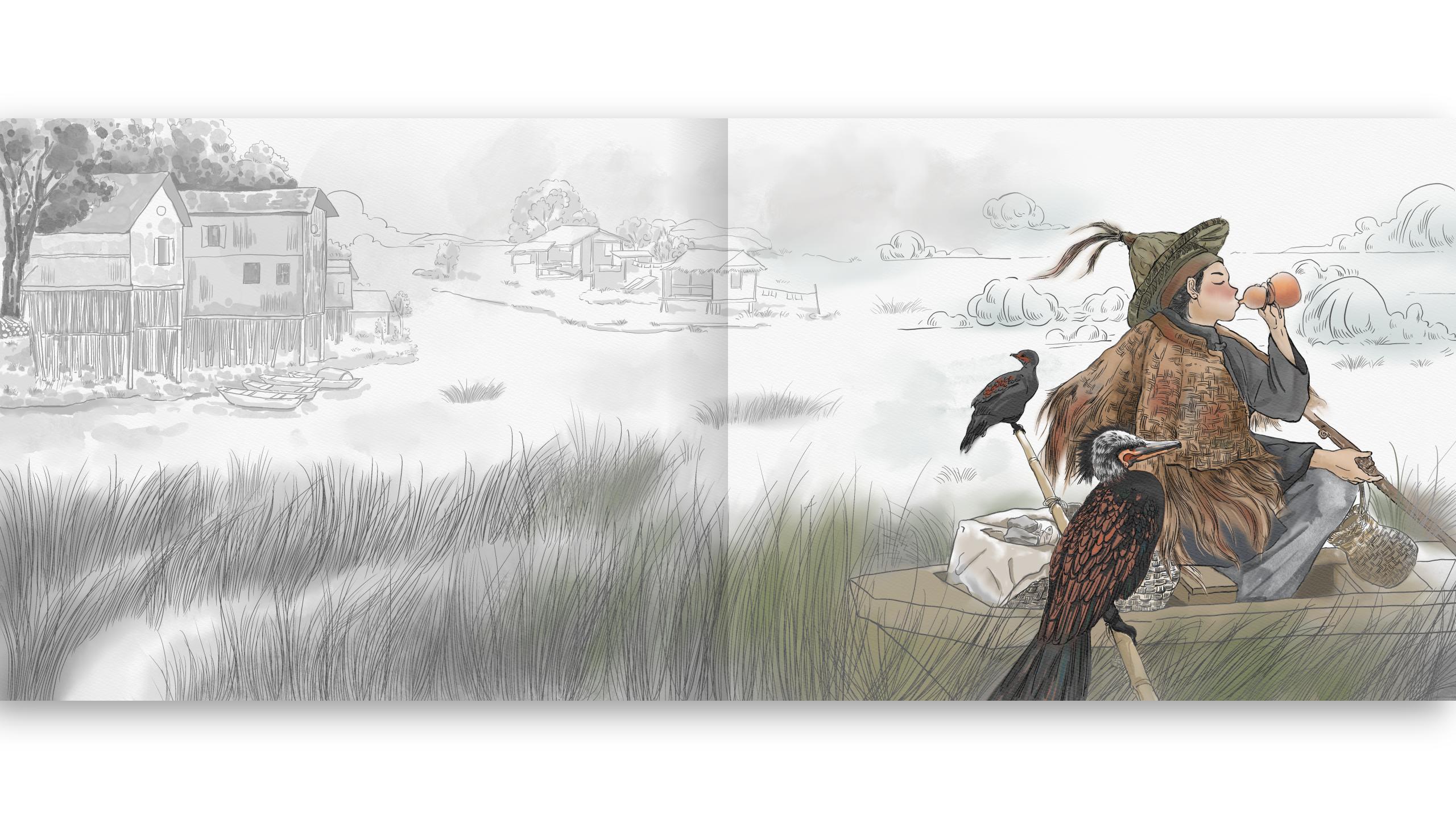 《溪上桃源》绘本设计