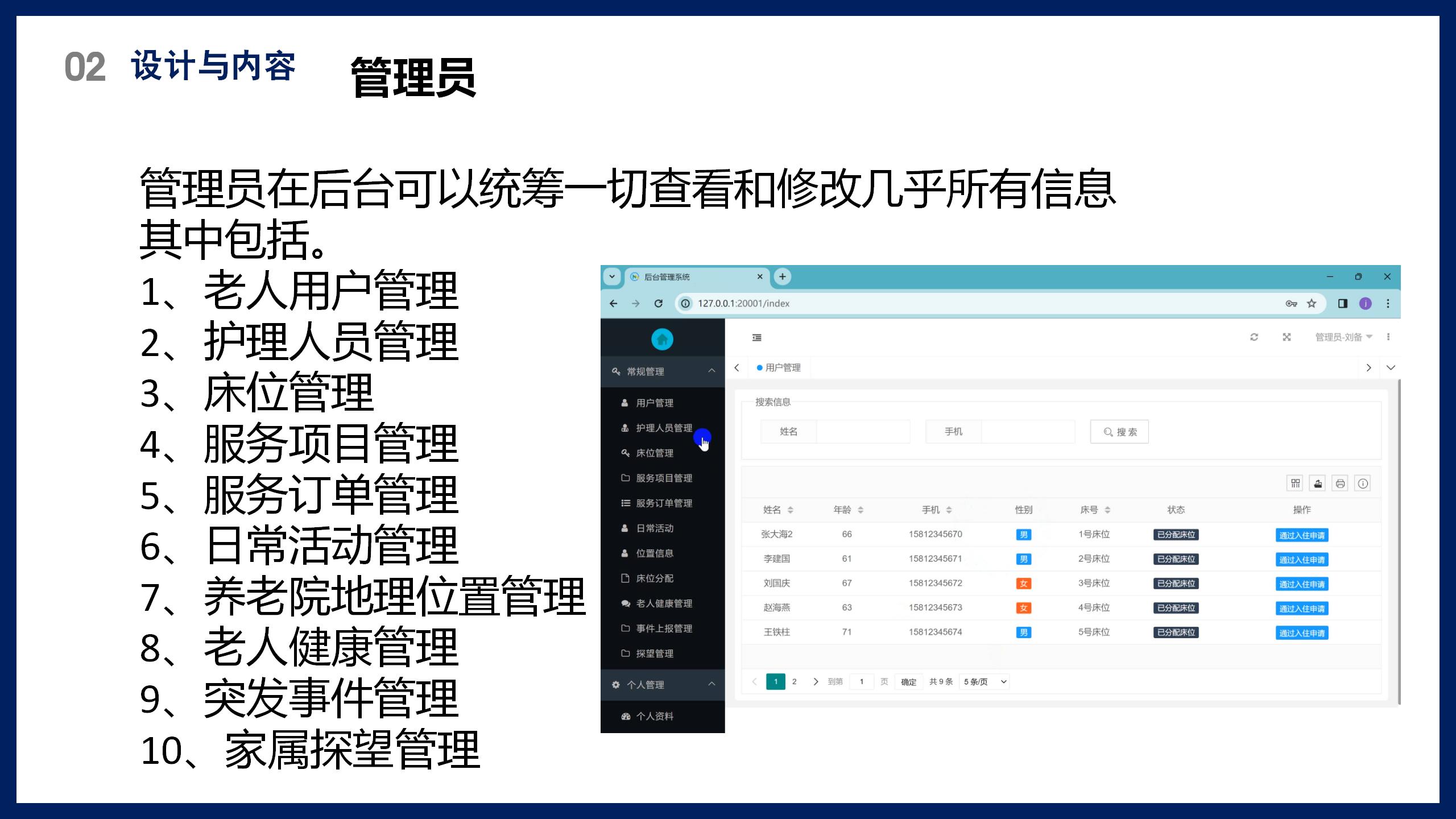 养老机构日常监护数据分享系统